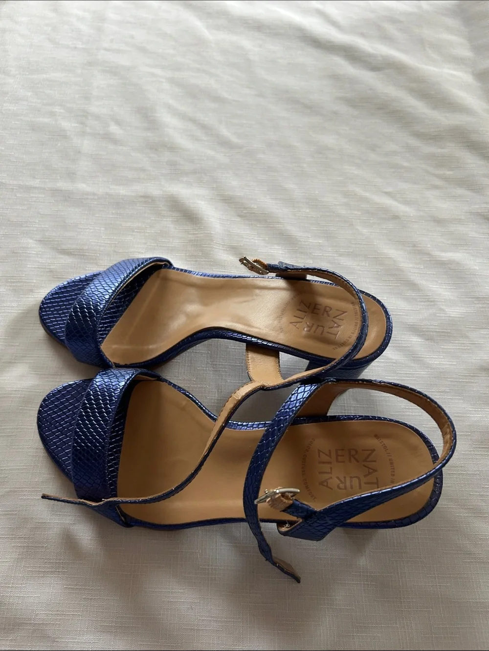 Naturalizer Navy Textured Slingback Heels